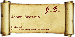 Jencs Beatrix névjegykártya